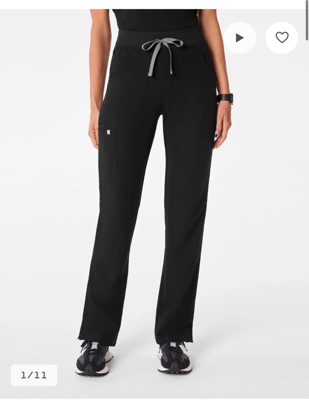 Figs Black Kade High-Rise Straight-Leg Scrub Pant